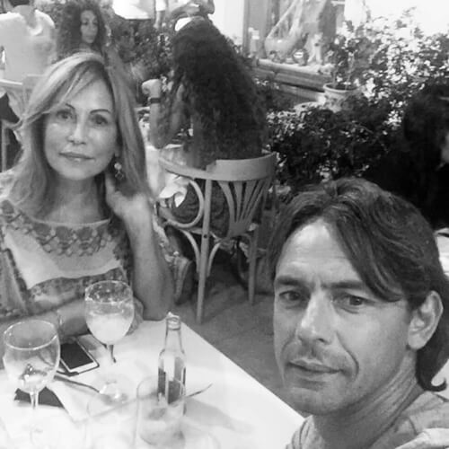 Filippo Inzaghi and his mother