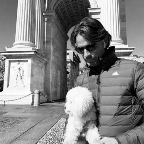 Filippo Inzaghi and his dog